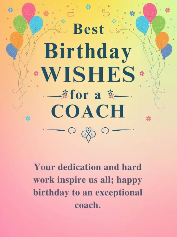 Best Birthday Wishes for a Coach