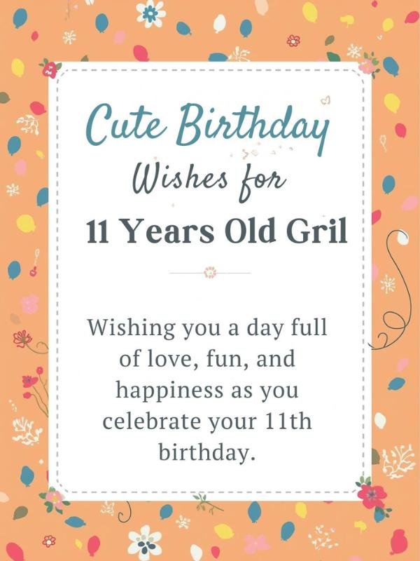 Cute Birthday Wishes for 11 Years Old Girl