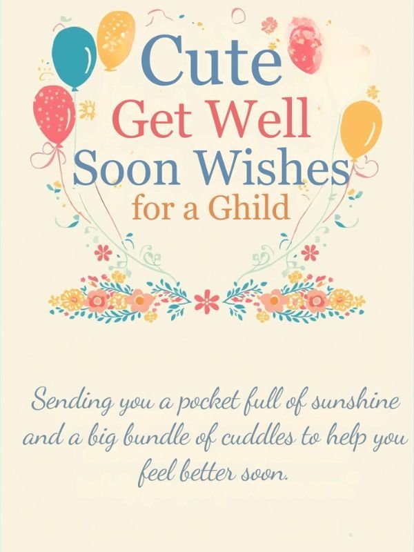 Cute Get Well Soon Wishes for a Child