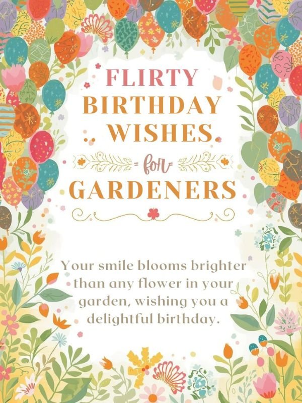 Flirty Birthday Wishes for Gardeners