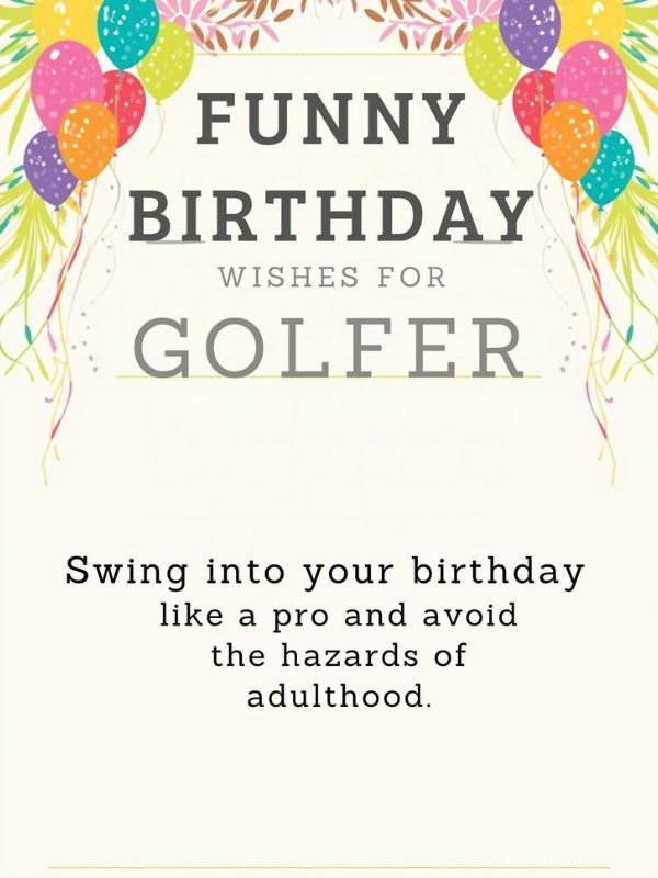 Funny Birthday Wishes for Golfer