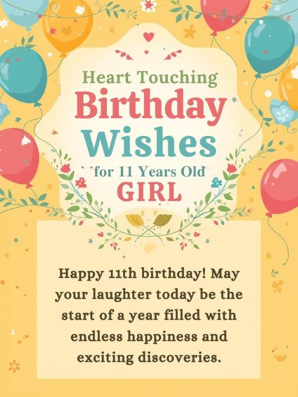 Heart Touching Birthday Wishes for 11 Years Old Girl