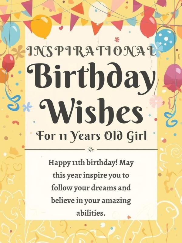 Inspirational Birthday Wishes for 11 Years Old Girl