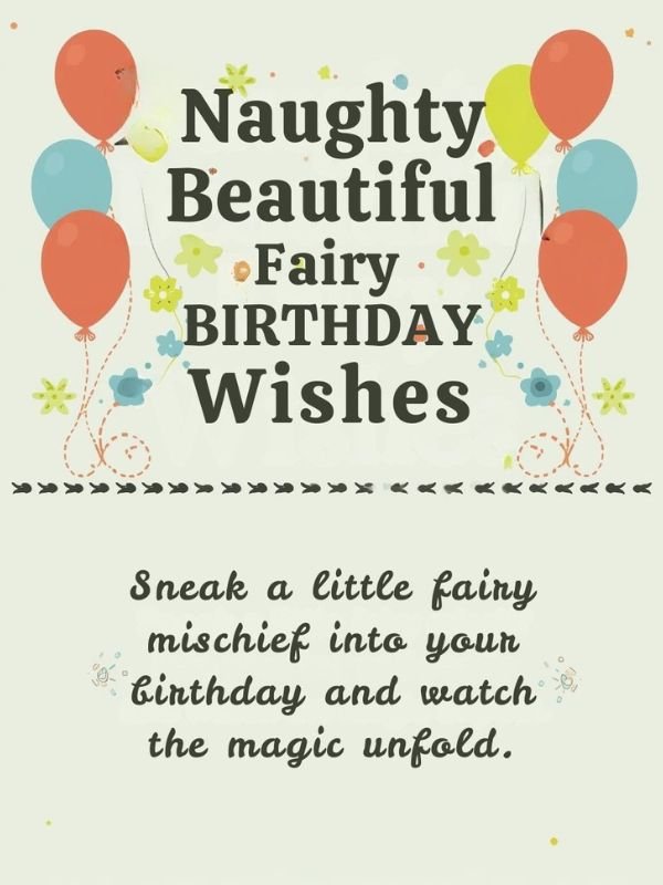 Naughty Beautiful Fairy Birthday Wishes