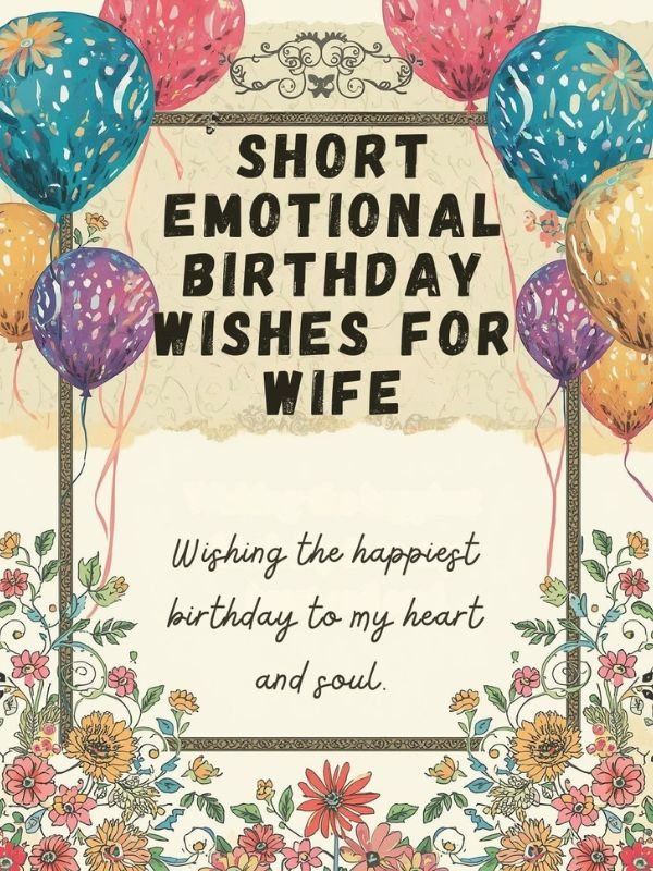 Short Emotional Birthday Wishes for Wife