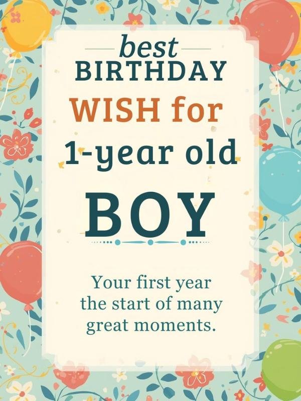 best birthday wish for 1 year old boy