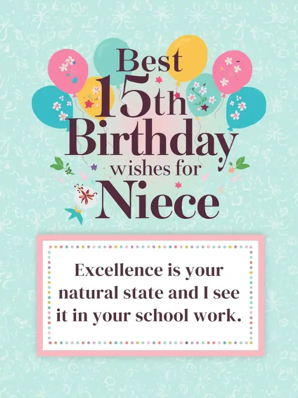 Best 15th Birthday Wishes for Niece