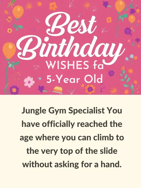 Best Birthday Wishes for 5 Year Old