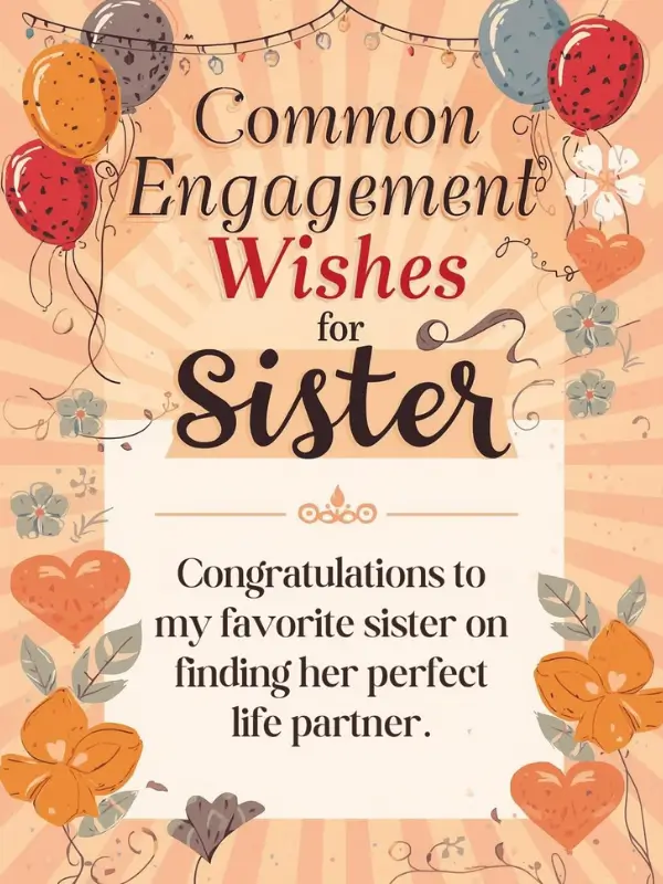 Common Engagement Wishes for Sister