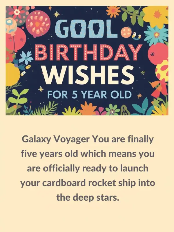 Cool Birthday Wishes for 5 Year Old