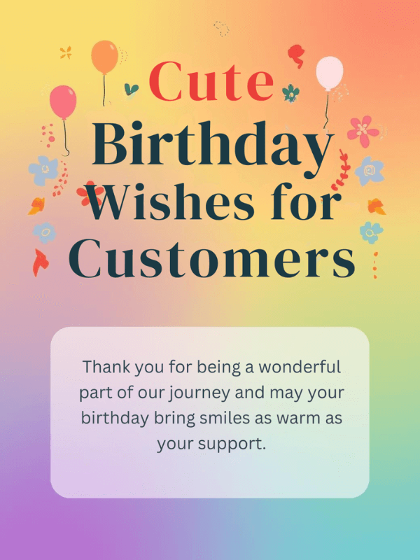 Cute Birthday Wishes for Customers