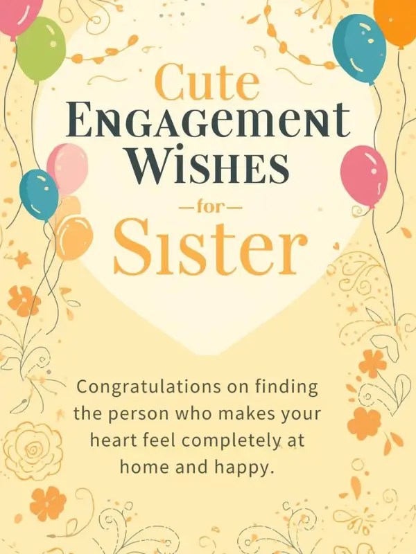 Cute Engagement Wishes for Sister