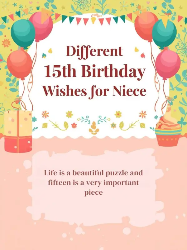 Different 15th Birthday Wishes for Niece