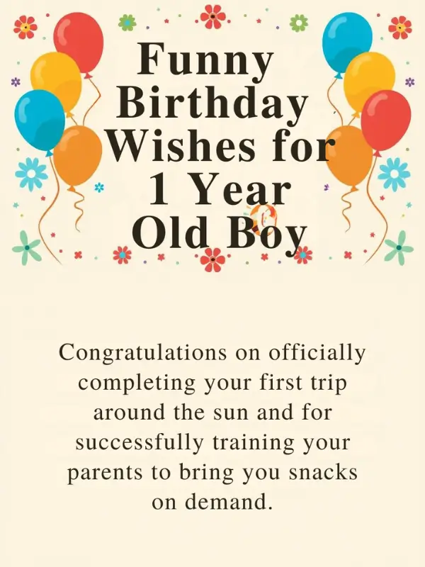 Funny Birthday Wishes for 1 Year Old Boy