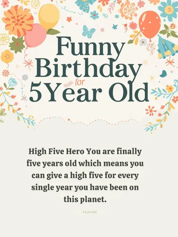 Funny Birthday Wishes for 5 Year Old