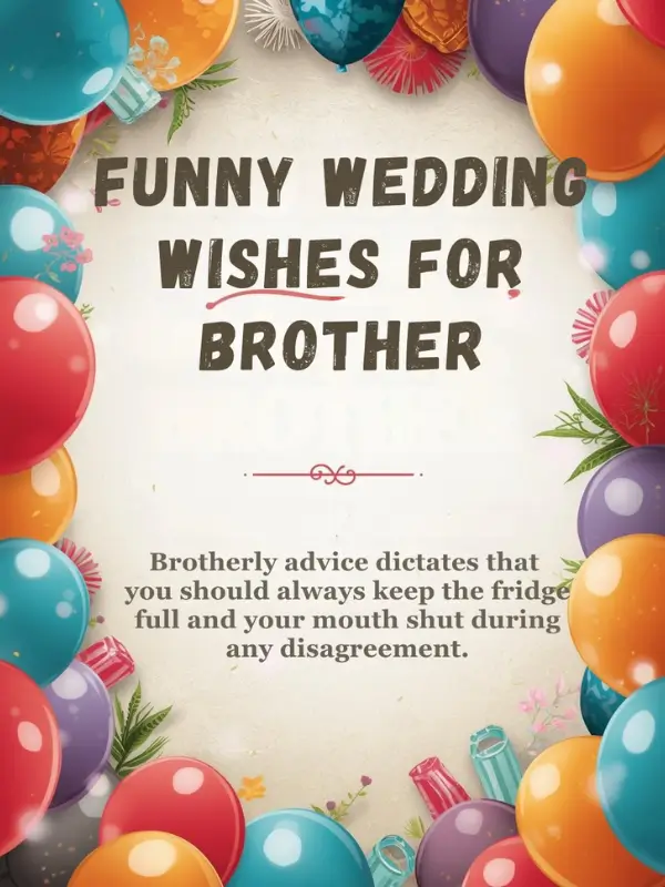 Funny Wedding Wishes For Brother