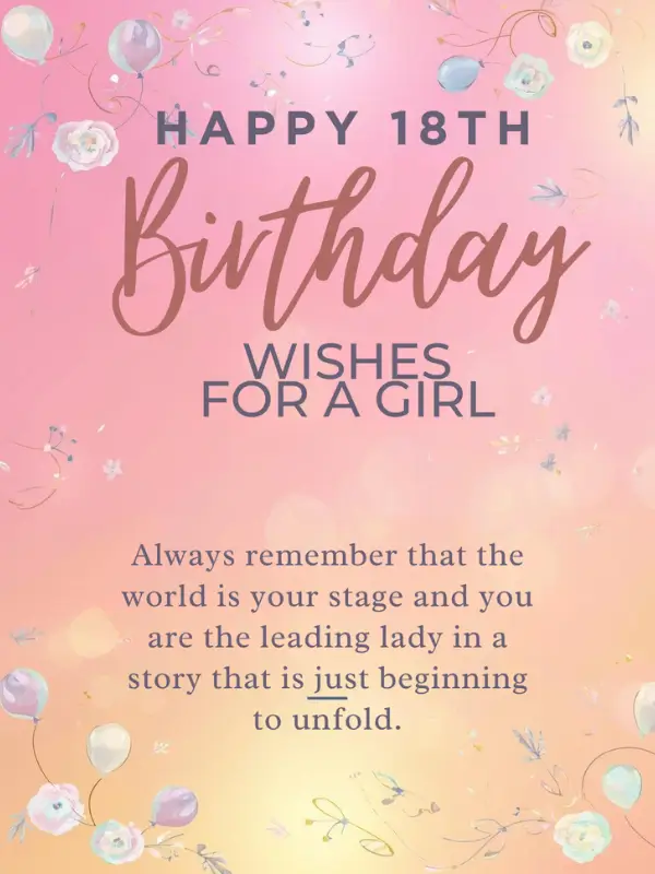 Happy 18th Birthday Wishes For A Girl
