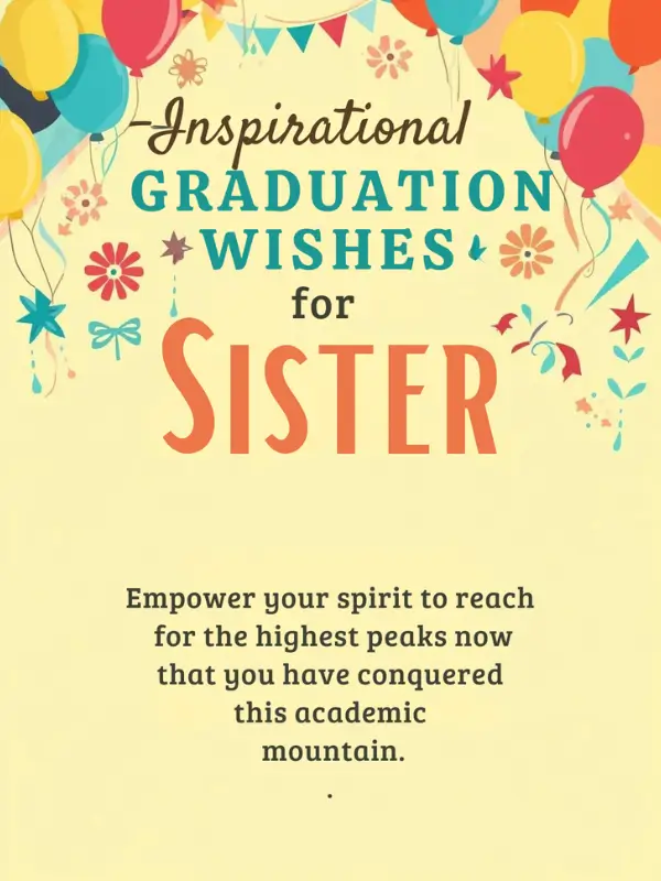Inspirational Graduation Wishes for Sister