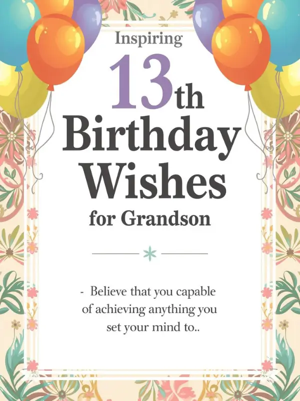Inspiring 13th Birthday Wishes for Grandson