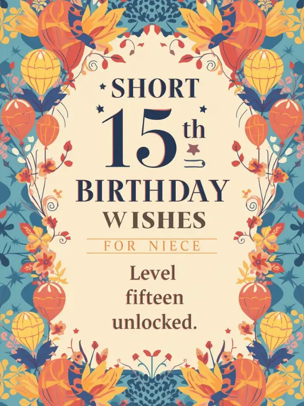 Short 15th Birthday Wishes for Niece