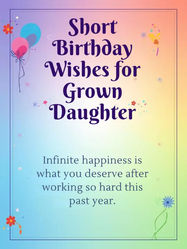 Short Birthday Wishes for Grown Daughter