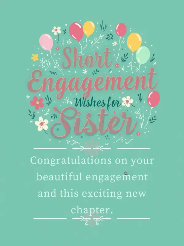 Short Engagement Wishes for Sister