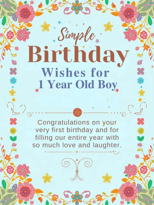 Simple Birthday Wishes for 1 Year Old Boy