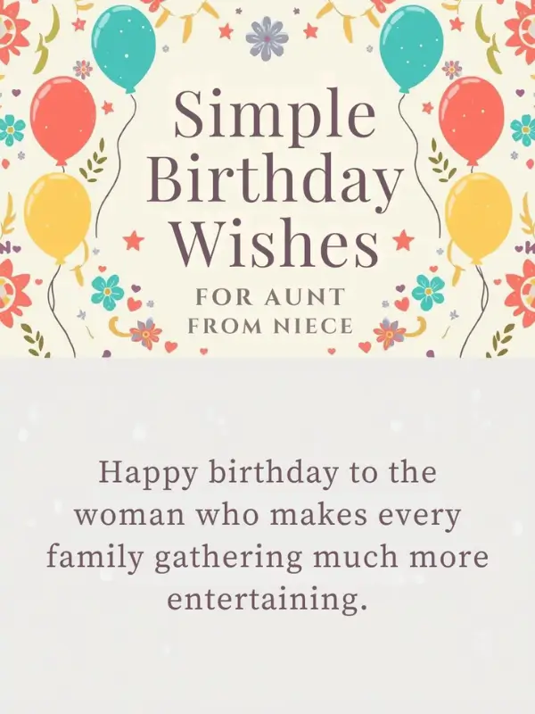 Simple Birthday Wishes for Aunt from Niece
