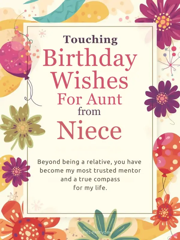 Touching Birthday Wishes for Aunt from Niece