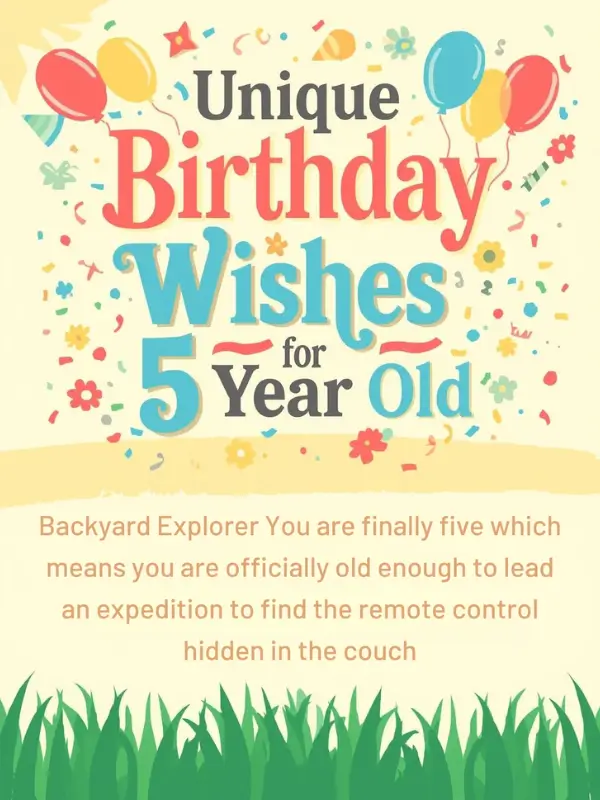 Unique Birthday Wishes for 5 Year Old