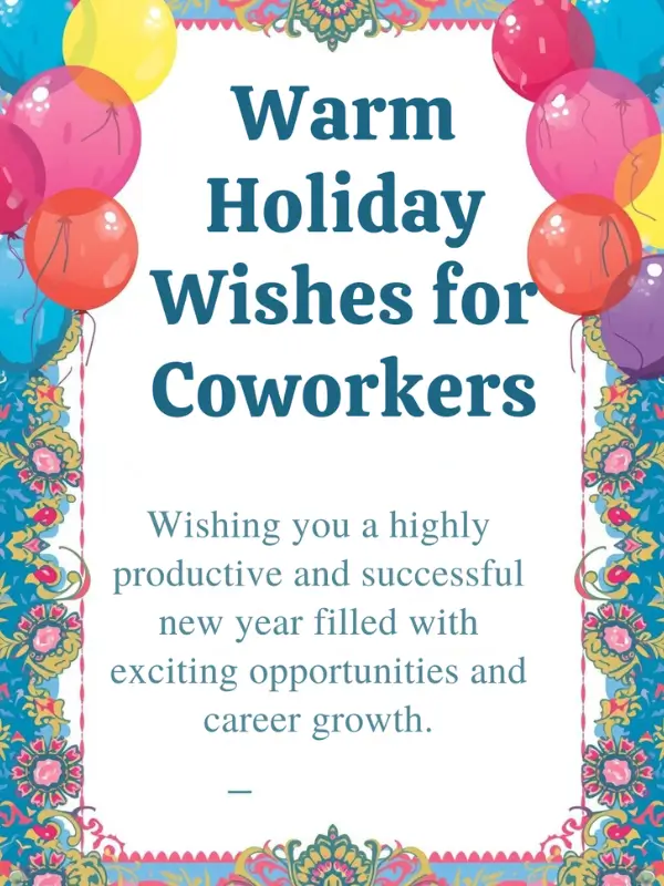 Warm Holiday Wishes for Coworkers