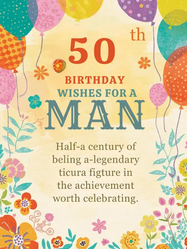 50th Birthday Wishes for a Man