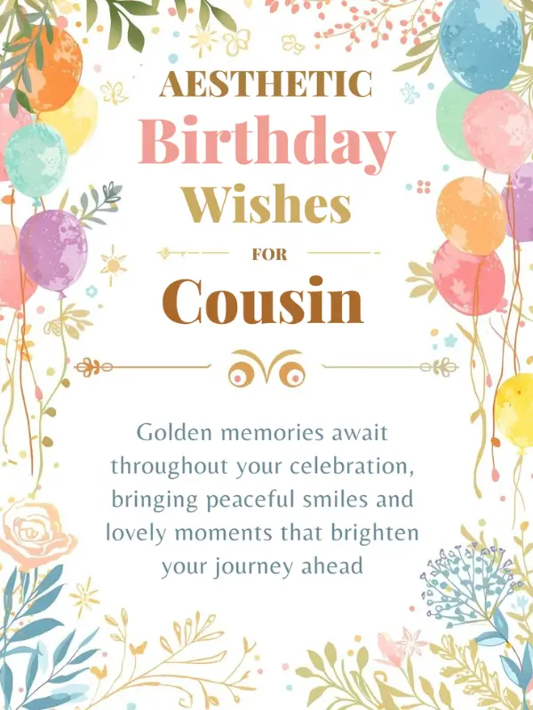 Aesthetic Birthday Wishes for Cousin