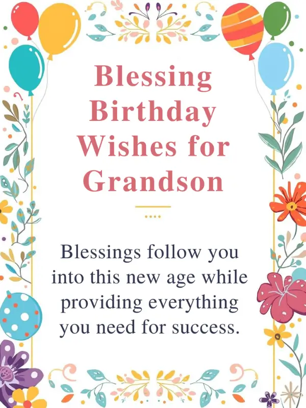 Blessing Birthday Wishes for Grandson