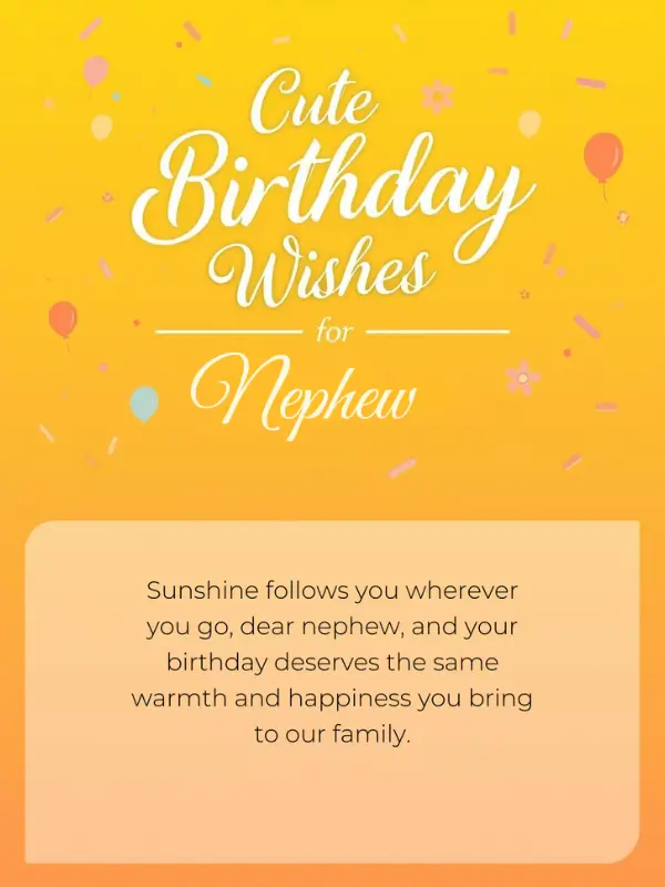 Cute Birthday Wishes for Nephew