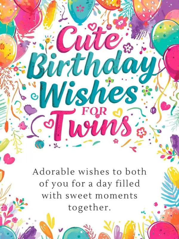 Cute Birthday Wishes for Twins