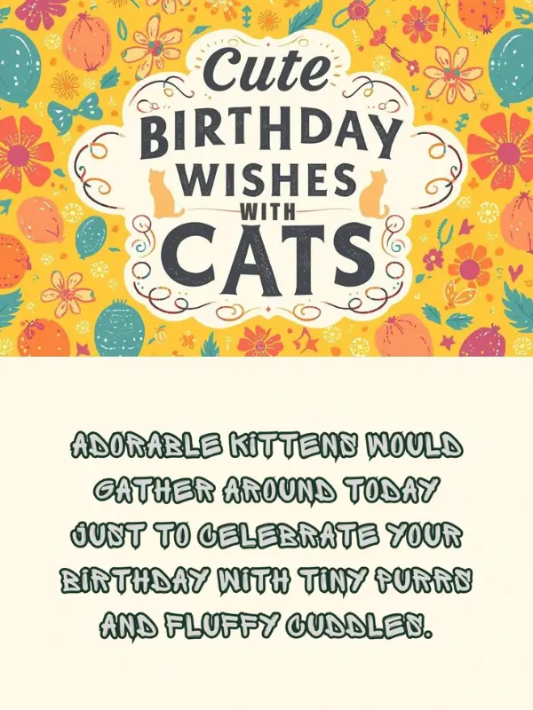 Cute Birthday Wishes with Cats