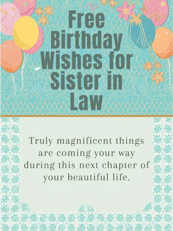 Free Birthday Wishes for Sister in Law