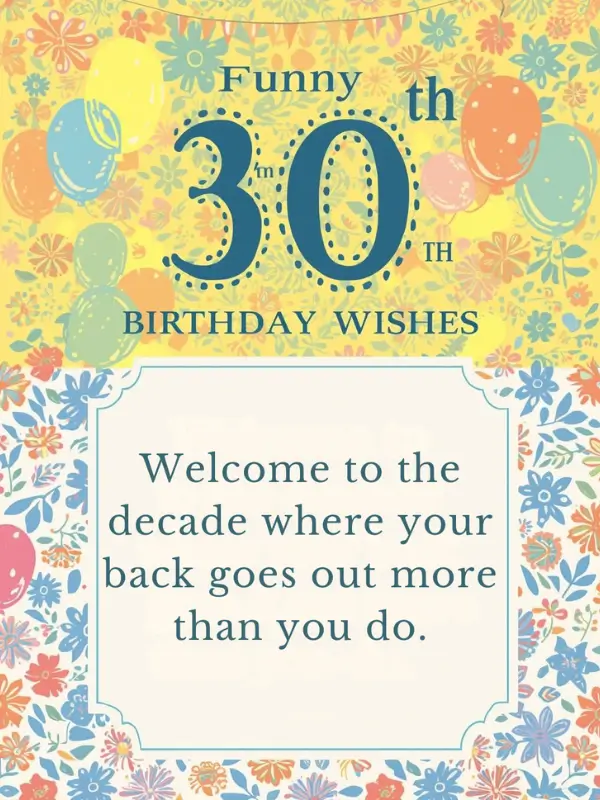Funny 30th Birthday Wishes
