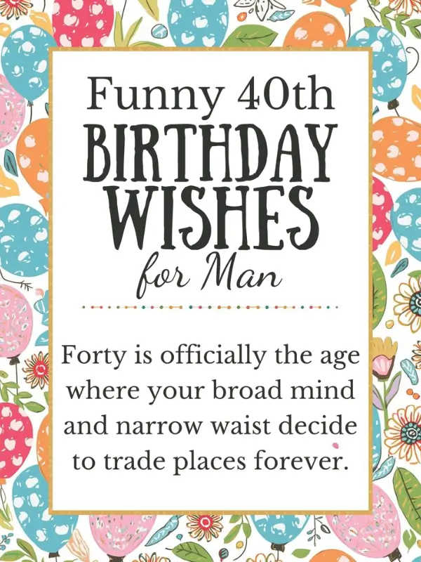 Funny 40th Birthday Wishes for Man