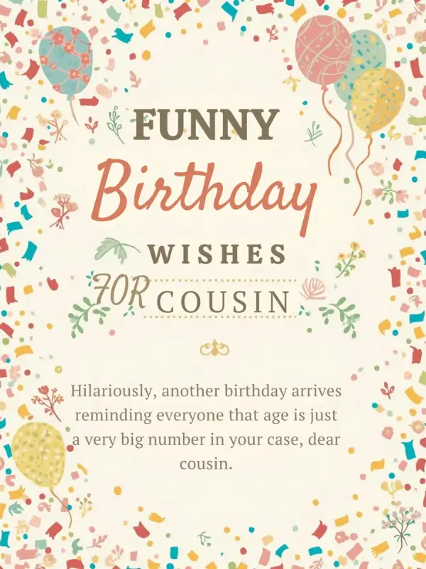 Funny Birthday Wishes for Cousin