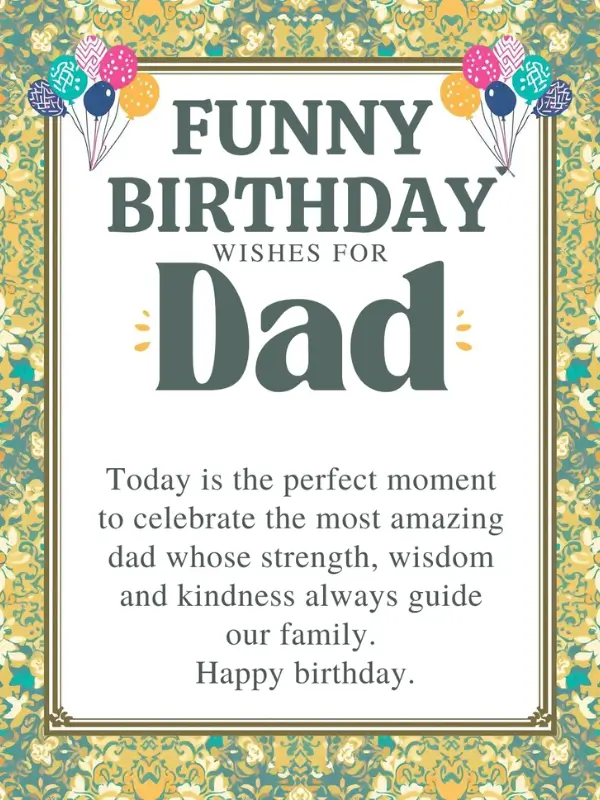 Funny Birthday Wishes for Dad