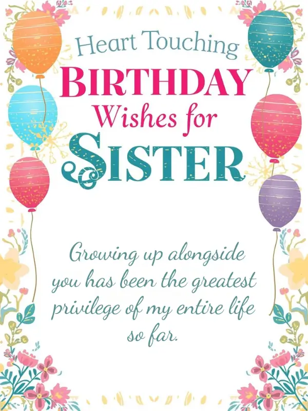 Heart Touching Birthday Wishes for Sister