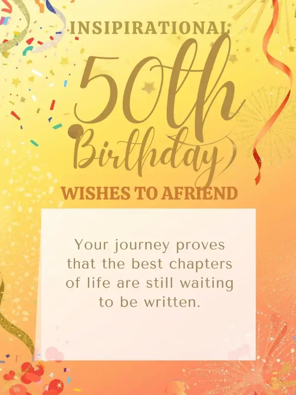 Inspirational 50th Birthday Wishes to a Friend