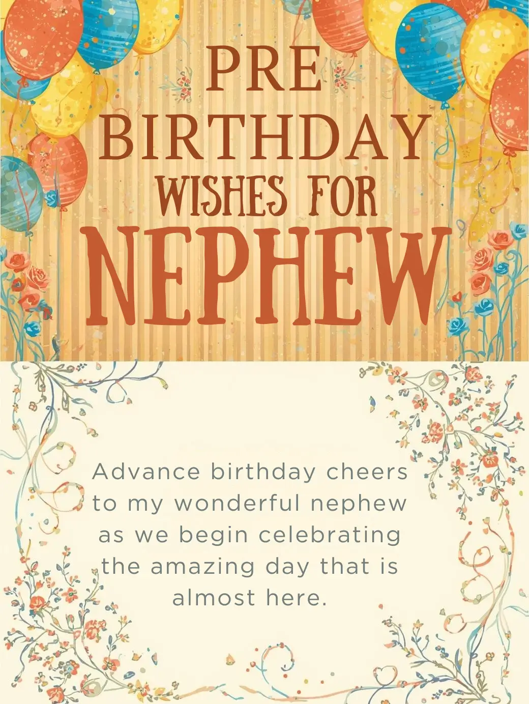 Pre Birthday Wishes for Nephew