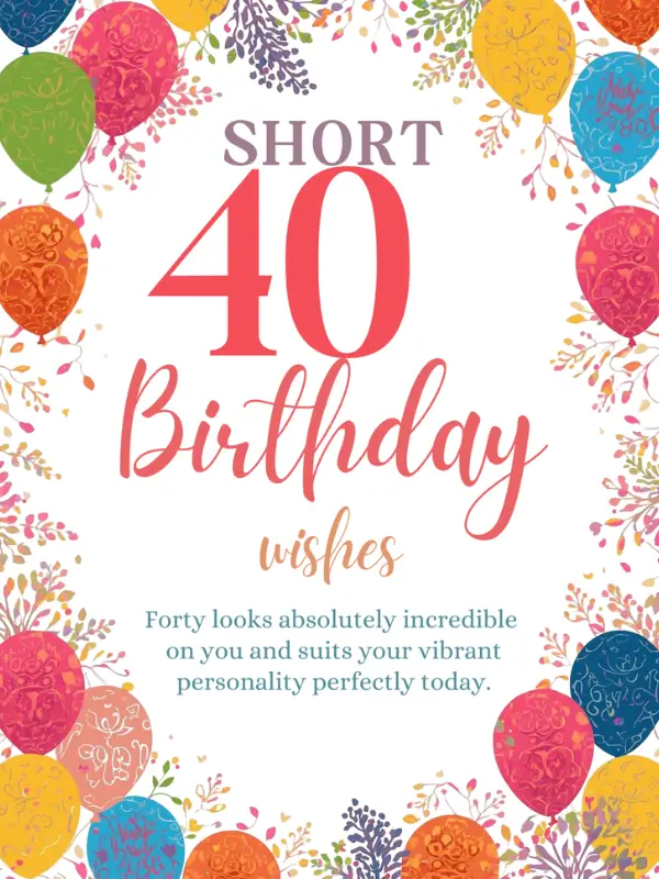 Short 40th Birthday Wishes