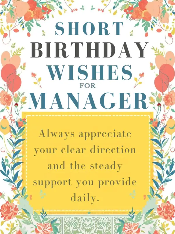 Short Birthday Wishes for Manager