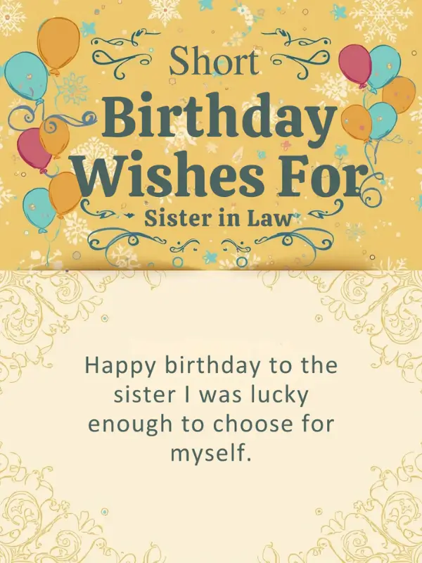 Short Birthday Wishes for Sister in Law