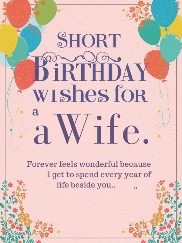 Short Birthday Wishes for a Wife