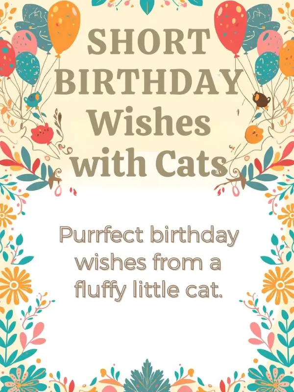 Short Birthday Wishes with Cats